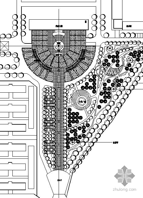 广场景观平面cad资料下载-淮南某广场景观设计总平面