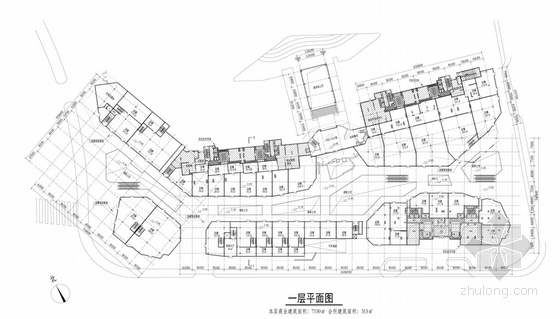 [上海]高层塔式玻璃幕墙住宅建筑设计方案文本-高层塔式玻璃幕墙住宅建筑平面图