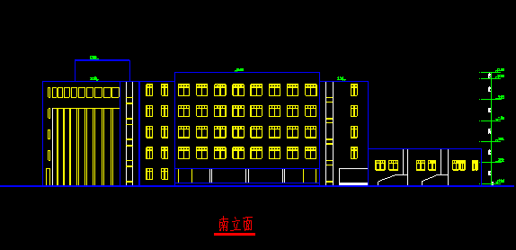 现代小学su资料下载-五层现代风格金山小学设计建筑图