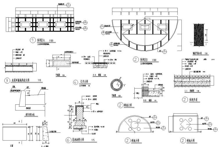 墙身大样详图绘制资料下载-特色园林施工大样详图