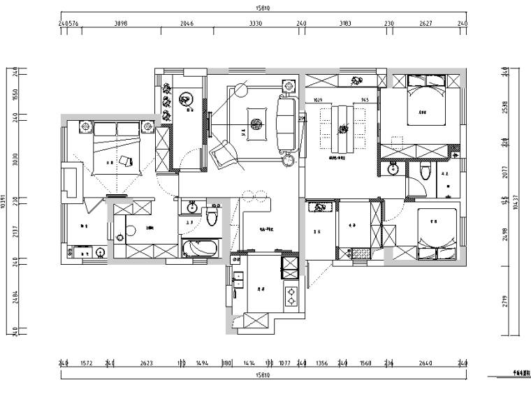 莫斯科素雅的白色公寓资料下载-默·片|国际百纳白色素雅样板间设计施工图（附效果图）