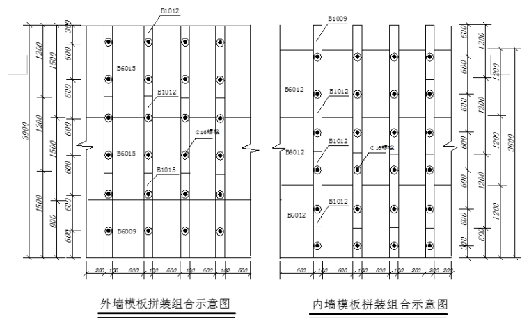 框架剪力墙结构施工组织设计-墙体支模