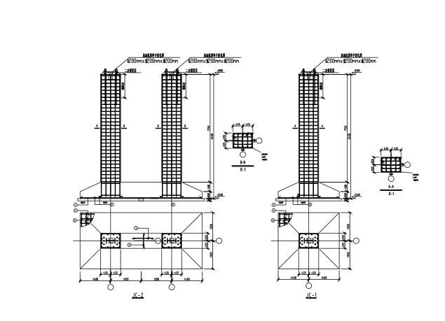 [宁夏]10层钢框架办公楼结构施工图（CAD、35张）-基础详图
