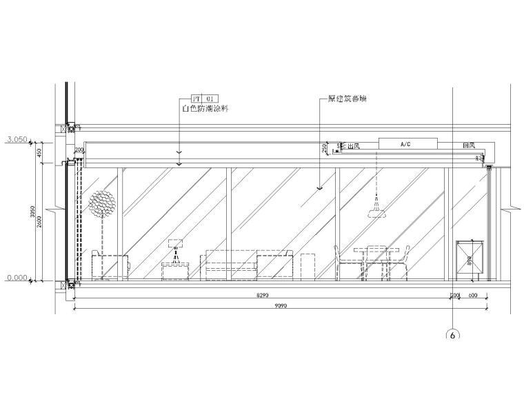 [李玮珉]深圳湾一号-豪华两居室样板间室内装修设计施工图（CAD）-10客餐厅立面展开图
