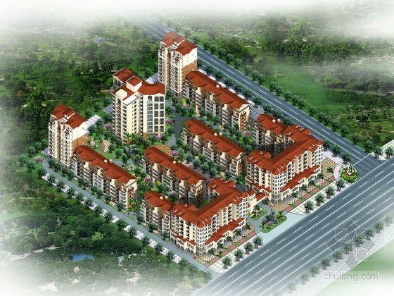 住宅景观3D模型资料下载-商业住宅小区3d模型下载