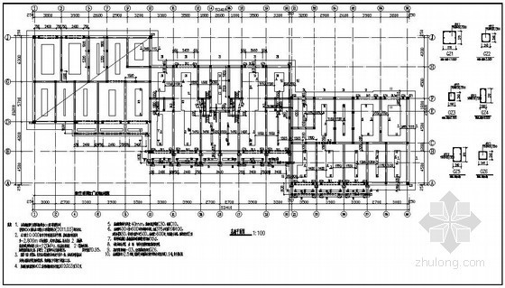 新民居住宅设计资料下载-某6层坡屋顶新民居部分结构设计图