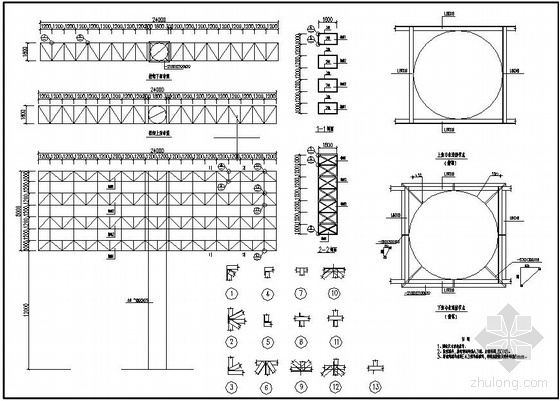 3米高广告牌钢结构计算书资料下载-某钢结构广告牌节点构造详图