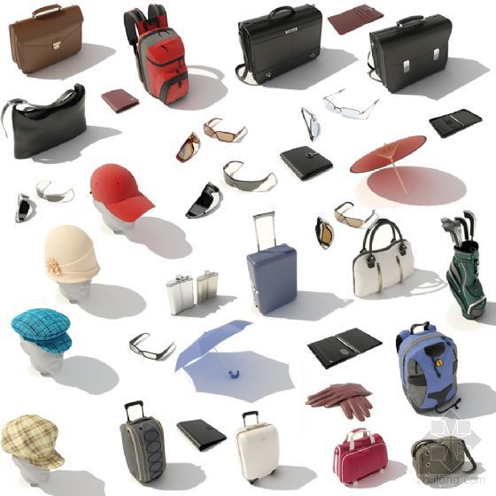 贴图素材包资料下载-眼镜、包、帽子、雨伞、手套