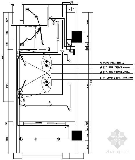 标准间cad图资料下载-某高档酒店标准间电气设计图
