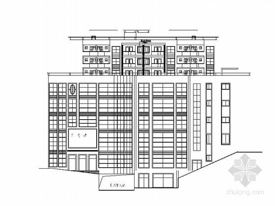 农贸市场建筑设计效果图资料下载-七层框架结构农贸市场建筑设计施工图（含住宅）