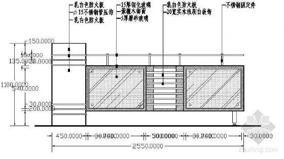 cad铝合金窗立面图资料下载-服务台立面图3