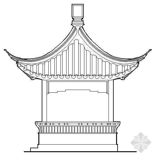 中式四角亭子施工图资料下载-古建四角亭施工图