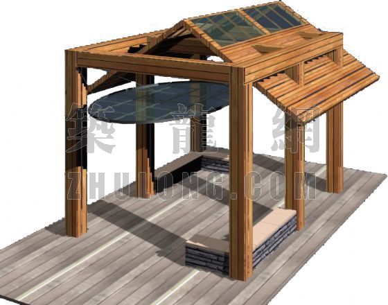 现代中式花园CAD资料下载-中式现代凉亭