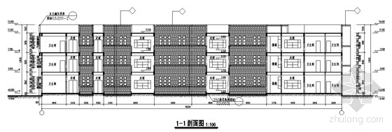 [安徽省安庆]某十二班幼儿园建筑施工图-剖面图