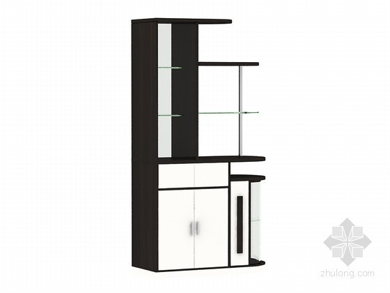 工装欧式装饰柜资料下载-现代装饰柜3D模型下载