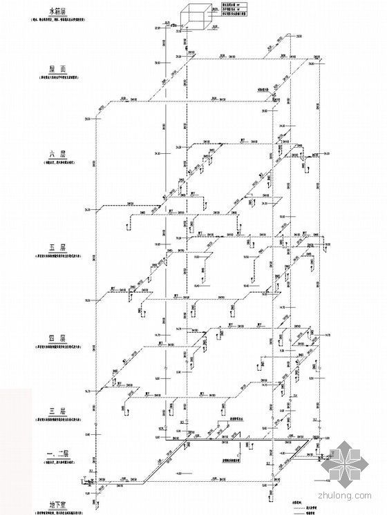 大型娱乐场所建筑给排水图纸-消火栓给水系统图