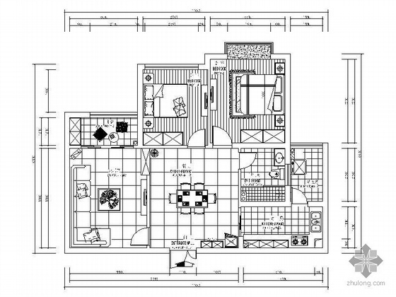 卧室衣柜设计方案资料下载-两室两厅设计方案图（含效果）