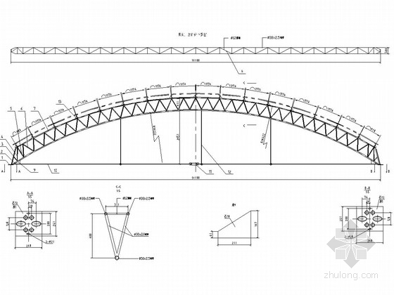 钢结构连拱棚的结构图资料下载-18米三连跨钢结构拱棚结构图