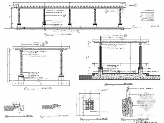 [浙江]细致典雅艺术居住区景观施工图（图纸丰富）-廊架施工详图