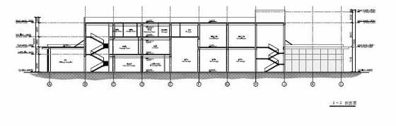 [南京]两层知名汽车4s店建筑设计方案图（含CAD及建筑模型）-两层知名汽车4s店建筑剖面图