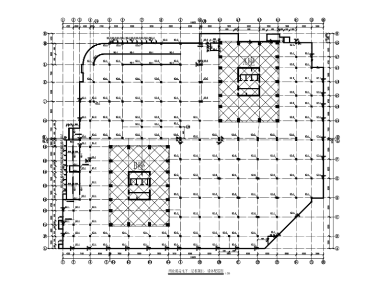 8层楼cad图资料下载-39层框架核心筒结构商业楼结构施工图（CAD、9张）