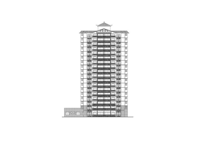 [福建]永安居住建筑设计整套施工图与节能报告书（CAD+文本）-立面图1