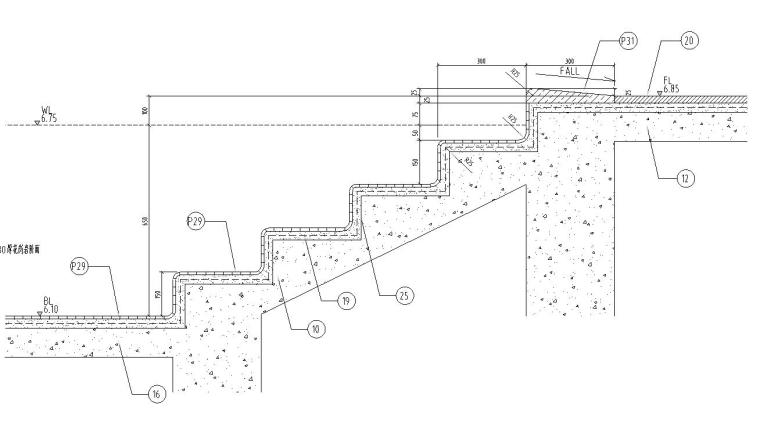 [浙江]水印康庭居住区景观施工图设计（包含CAD+50个文件）-台阶剖面图