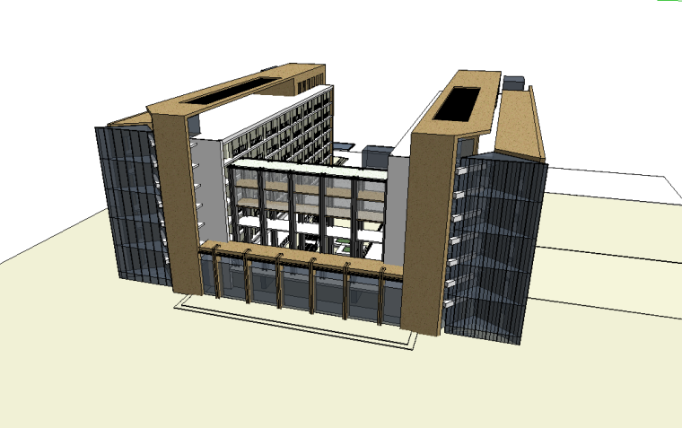 布鲁克斯学校学院中心资料下载-云南学院公建现代学校SU建筑模型