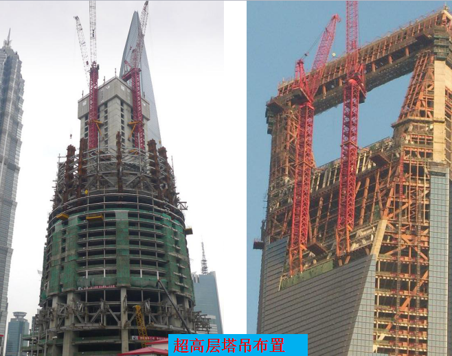 [上海]超高层建筑施工技术与特点（共242页）-超高层塔吊布置