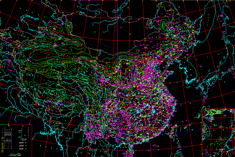 动参数区划图资料下载-完整的中国地震动峰值加速度区划图和东反应谱特征值区划图CAD版