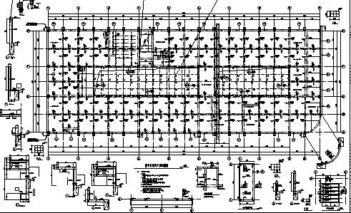 [安徽]某二层办公楼全专业施工图（2016最新、含室内工程施工图）-屋顶层结构平面布置图