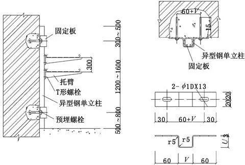 电缆桥架安装技术要求-工字钢立柱用预制切块侧装