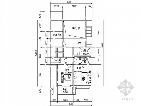 多层办公室平面图资料下载-多层住宅户型平面图