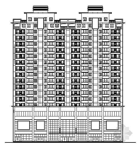 长方形二层楼资料下载-阳光公寓某十九层商住楼建筑方案图