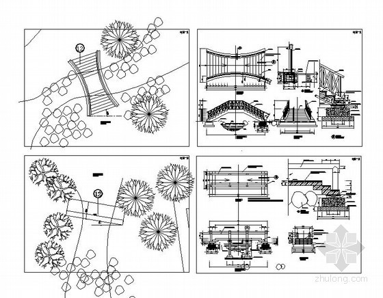 园林拱桥cad资料下载-木质小拱桥施工大样