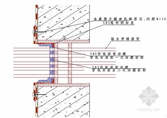 改性沥青防水卷材施工图集资料下载-[四川]地下室SBS改性沥青防水卷材施工方案（节点详图）