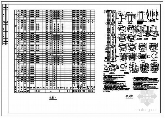 玻璃门门表节点资料下载-某四层框架柱柱表及节点构造详图