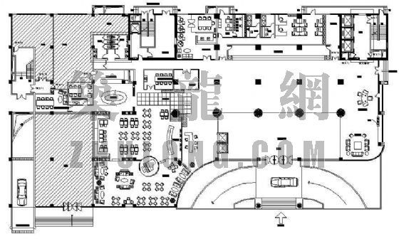 酒店方案建筑平面图资料下载-某酒店大堂平面图设计方案