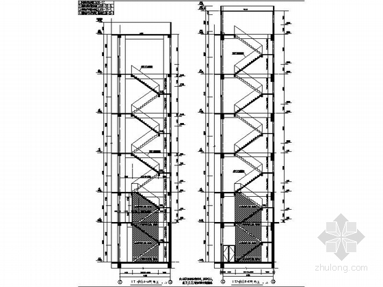 [新疆]5层现代风格立体停车库建筑设计施工图（知名建筑事务所）-5层现代风格立体停车库建筑设计局部详图