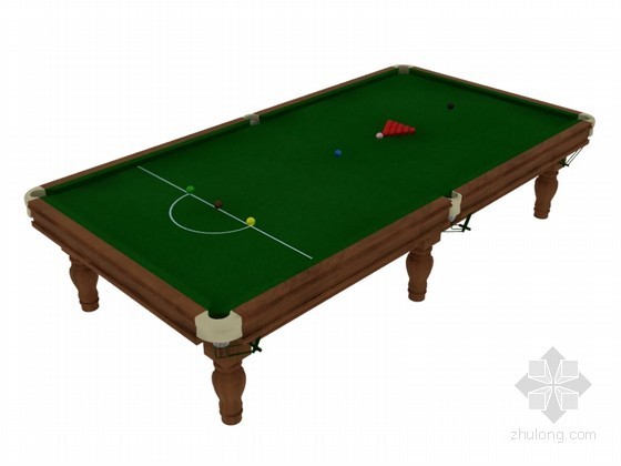 台球桌cad下载资料下载-斯诺克台球3D模型下载