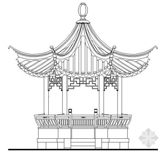 防腐木亭子四角亭资料下载-古建亭子建筑方案图系列-六角亭