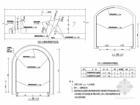 隧道人行横洞开挖资料下载-隧道行车横洞预埋管件设计图