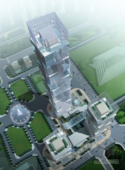 8层办公建筑效果资料下载-[天津]某80层办公综合体建筑方案文本（324.8米）