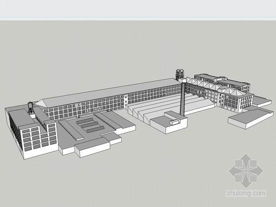 Sketchup模资料下载-教学建筑白模SketchUp模型下载