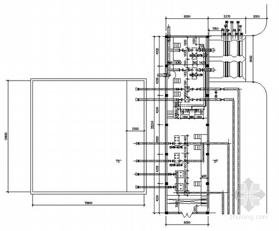生活水泵房给排水图资料下载-某水泵房平面图