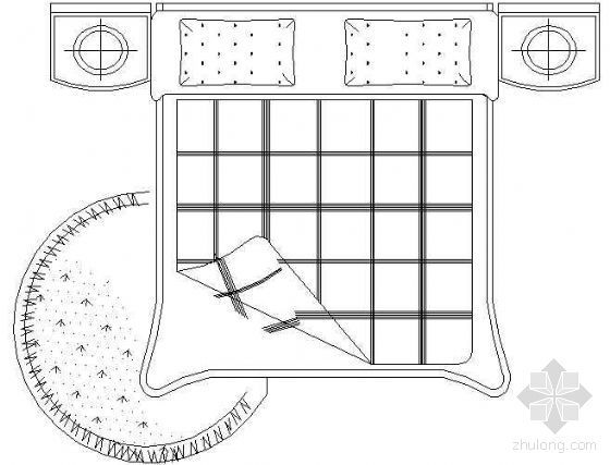 景观平面CAD图块资料下载-床平面CAD图块1
