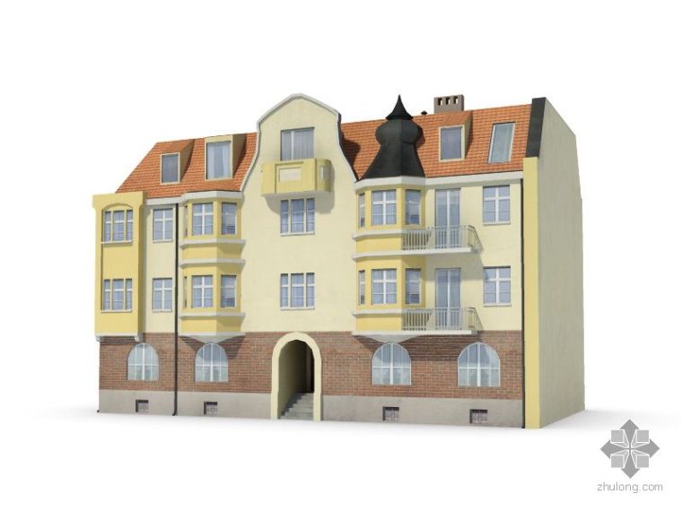 3d住宅楼模型资料下载-3层住宅楼