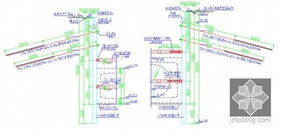 地铁车站及区间土建工程施工组织设计263页（矿山法   明挖法）-锚索支护断面图