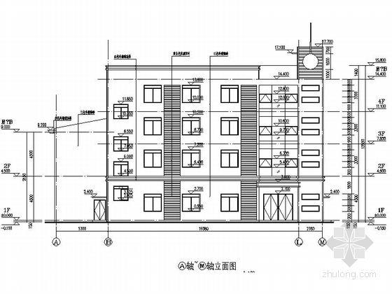 [湖南]现代风格包装装潢印刷厂建筑施工图-现代风格包装装潢印刷厂建筑立面图