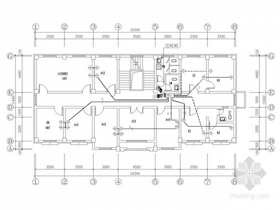 多层框架办公楼建筑图纸资料下载-[广元]小型多层建筑办公楼电气施工图纸